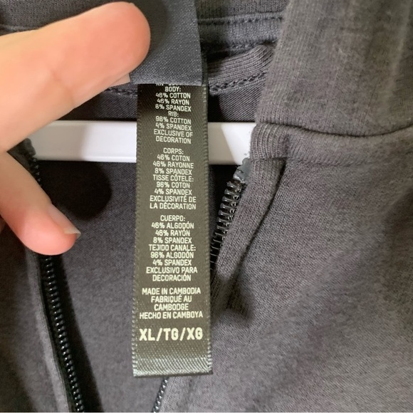 Skims Mens dark gray full zip hooded sweater XL - Picture 7 of 9